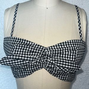 Black & white checkers crop tank top Size M Forever 21